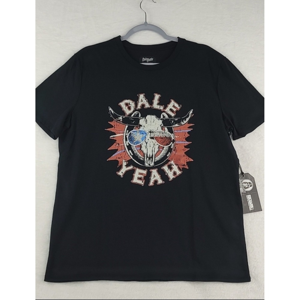 Rock and Roll Denim Mens Dale Yeah Steer Skull Graphic T-Shirt Black P0T9125‎ - Picture 2 of 3